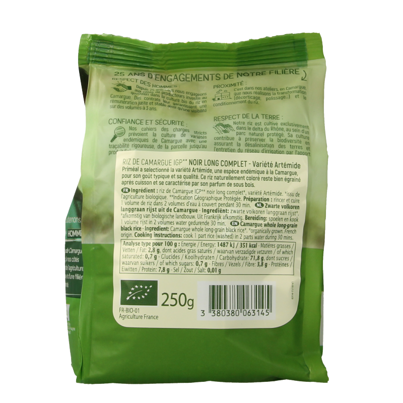 Primeal Zwarte volkoren langgraan camargue bio 250 Gram