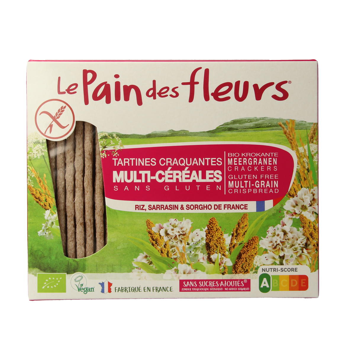 Pain Des Fleurs Krokante crackers meergranen glutenvrij bio 150.00 Gram