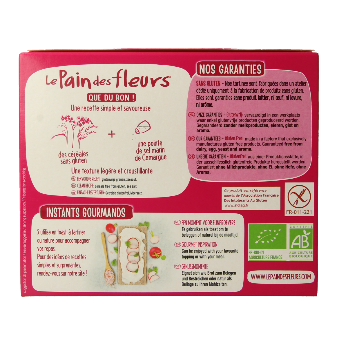 Pain Des Fleurs Krokante crackers meergranen glutenvrij bio 150.00 Gram