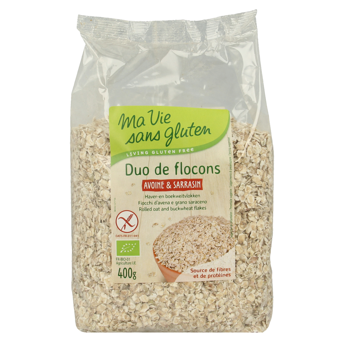 Ma Vie Sans Haver en boekweit vlokken glutenvrij bio 400.00 Gram
