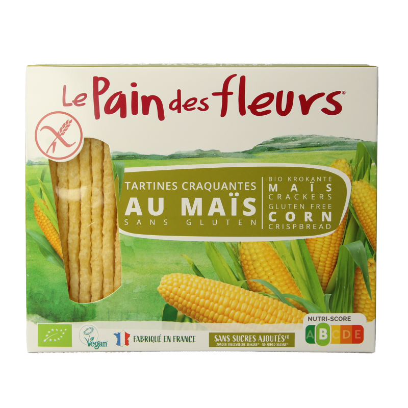 Pain Des Fleurs Krokante crackers mais glutenvrij bio 150 Gram