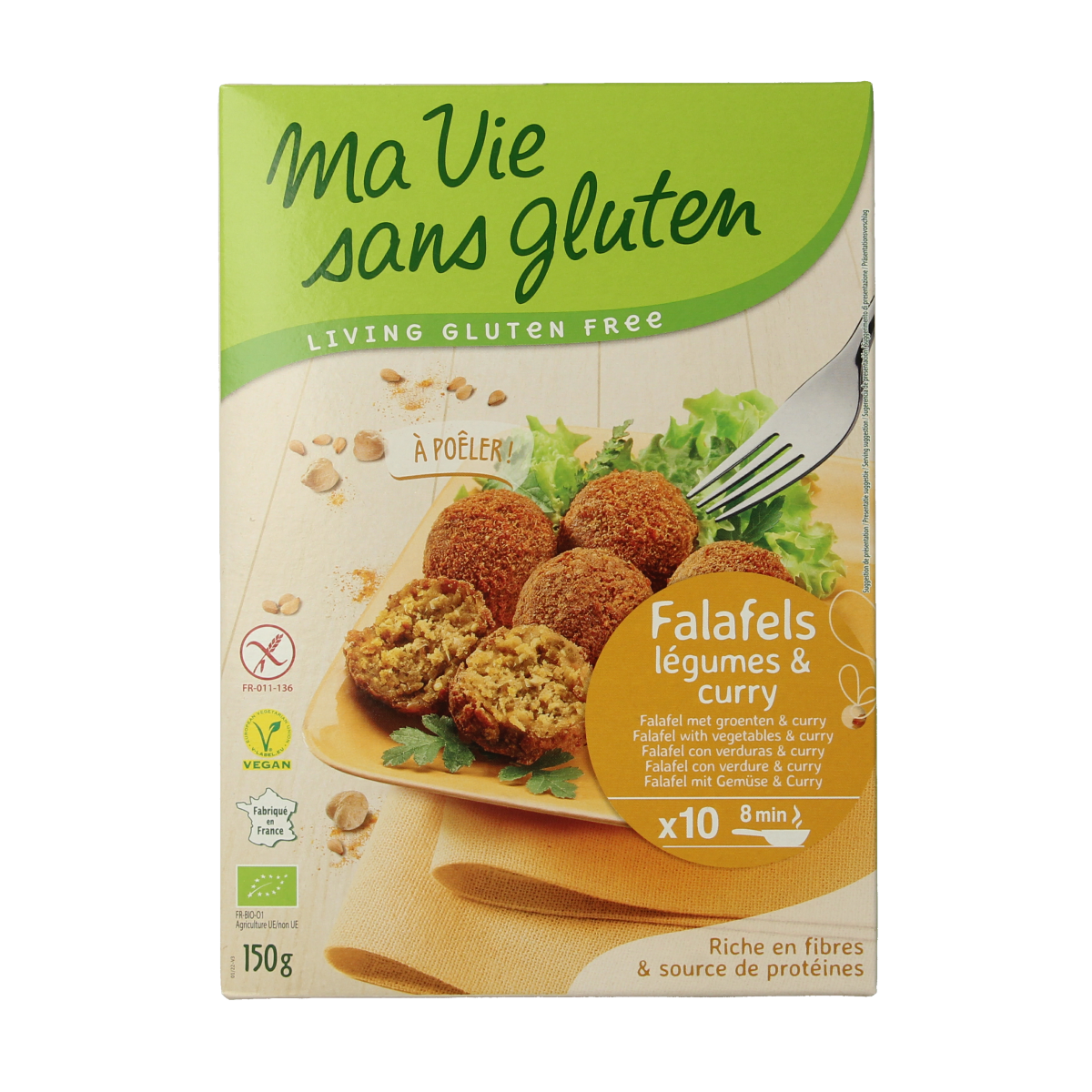 Ma Vie Sans Falafel met groente & curry glutenvrij bio 150.00 Gram