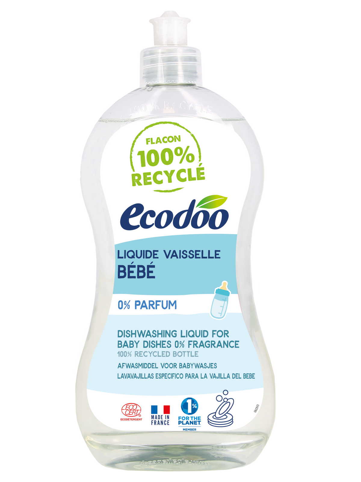Ecodoo Afwasmiddel vloeibaar hypoallergeen baby-safe bio 500.00 Milliliter