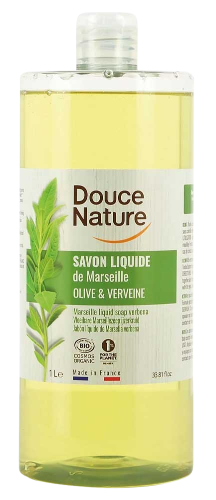 Douce Nature Zeep Marseille vloeibaar ijzerkruid/verbena bio 1.00 Liter