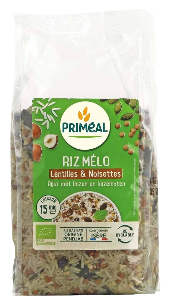 Primeal Rijst linzen en hazelnoten bio 500.00 Gram