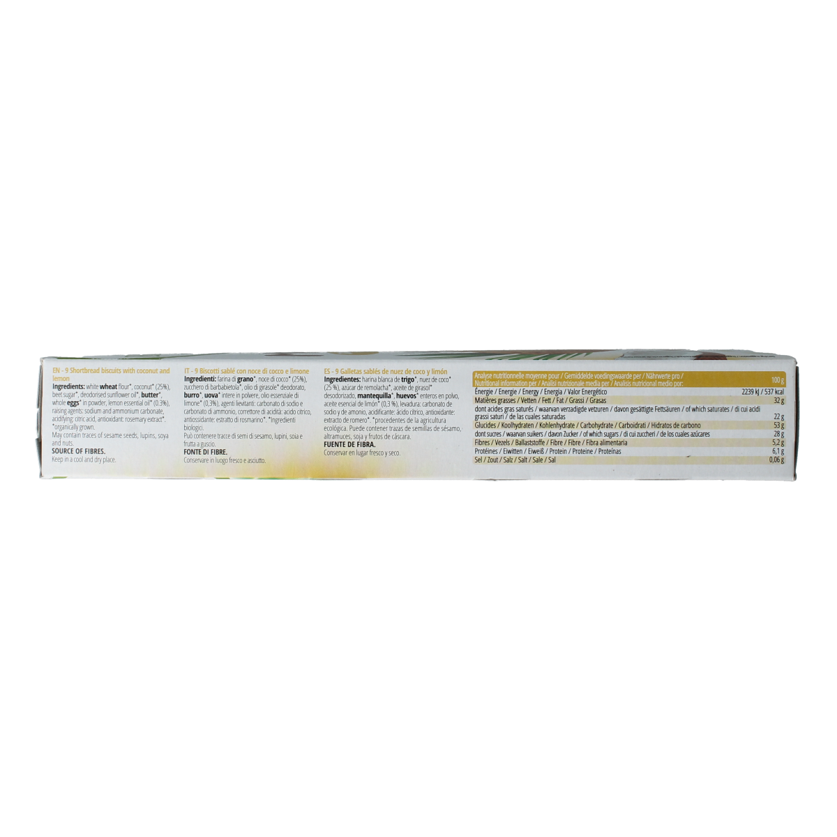 Bisson Zandkoekje kokos citroen bio 150.00 Gram