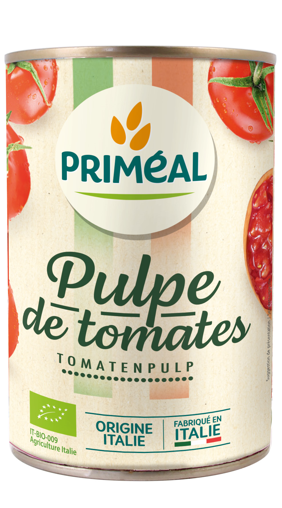 Primeal Tomatensaus met stukjes bio 400.00 Gram