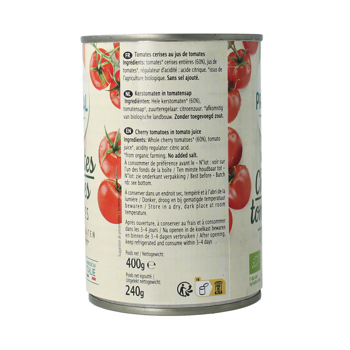 Primeal Cherry tomaten heel bio 400.00 Gram