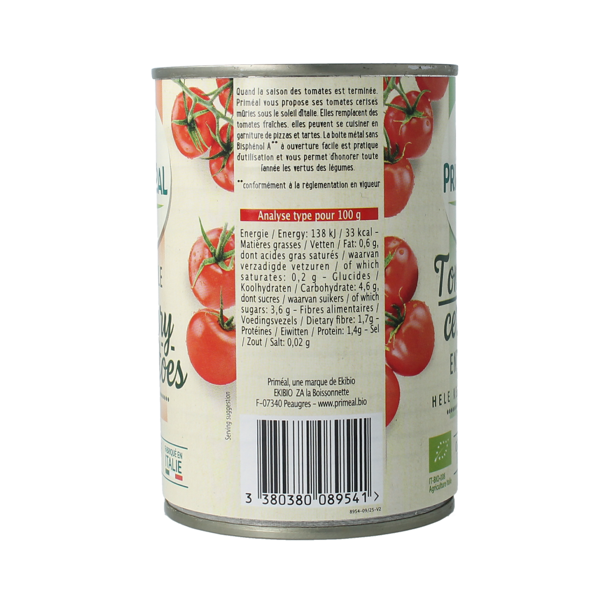 Primeal Cherry tomaten heel bio 400.00 Gram