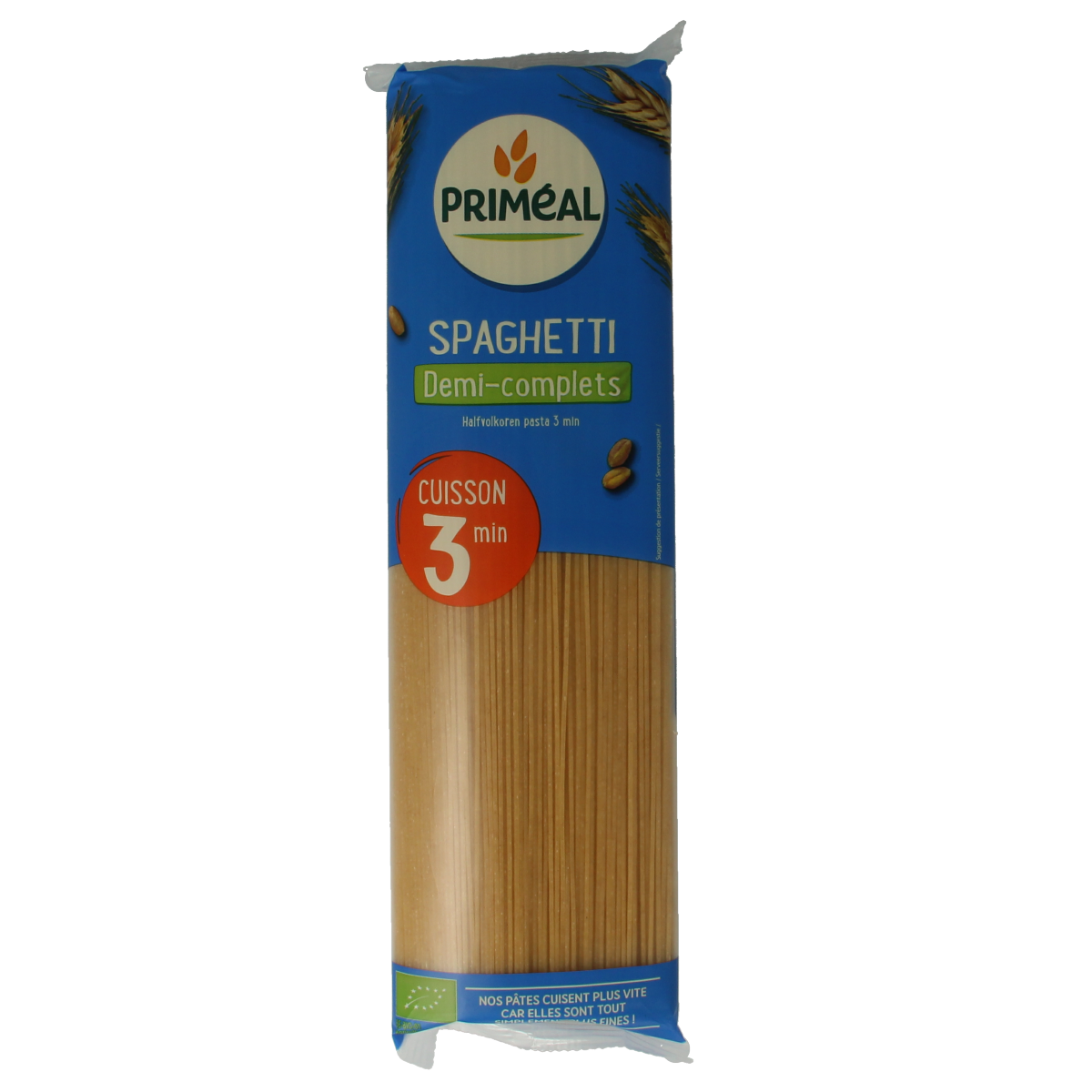 Primeal Spaghetti halfvolkoren snelkokend bio 500.00 Gram