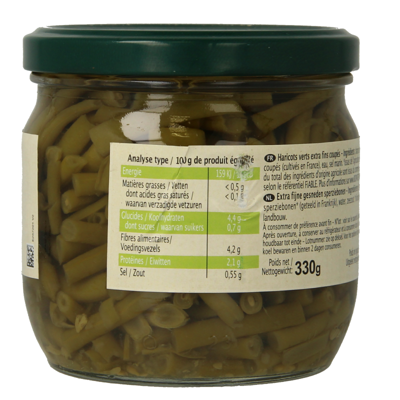 Primeal Haricots verts sperziebonen extra fijn bio 330 Gram
