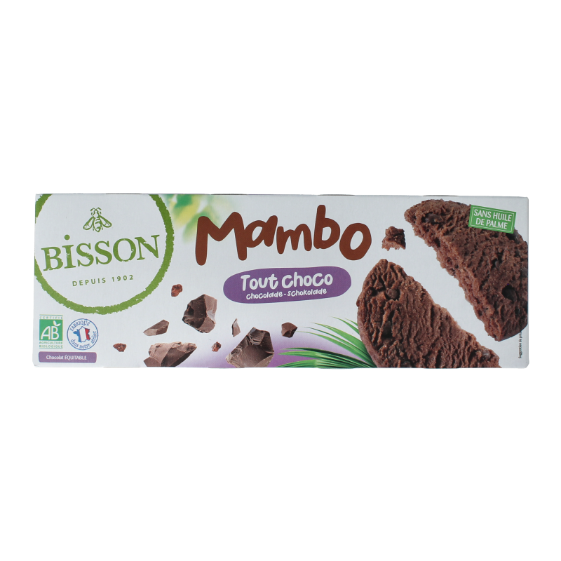 Bisson Chocolade zandkoekjes met stukjes chocola bio 150 Gram