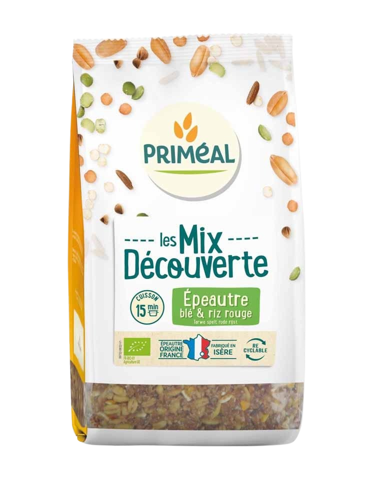 Primeal Granenmix tarwe spelt rode rijst bio 400.00 Gram