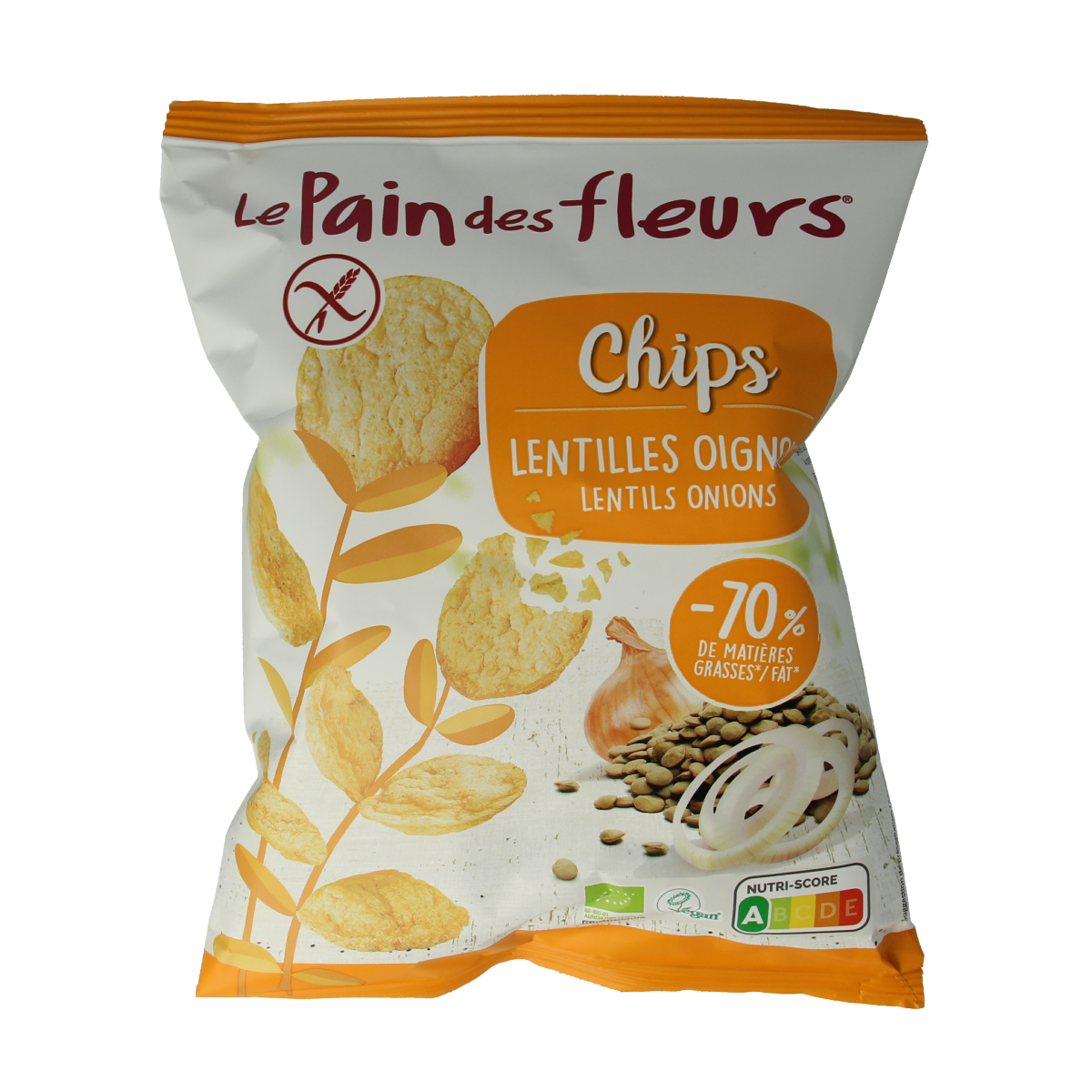 Pain Des Fleurs Chips met linzen en ui bio 50.00 Gram