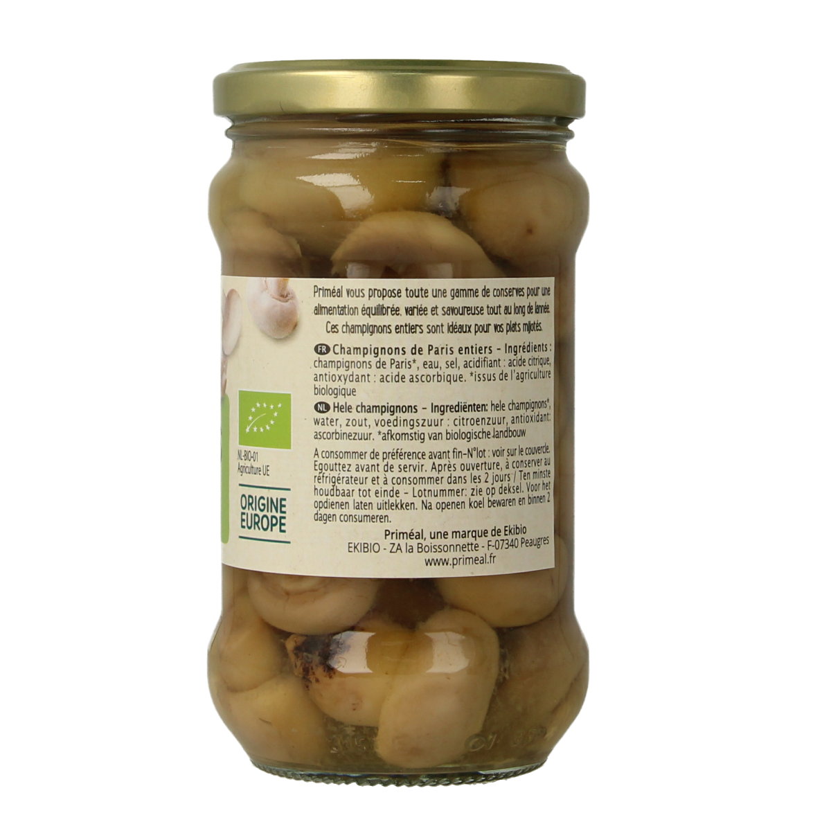 Primeal Champignons heel bio 280.00 Gram