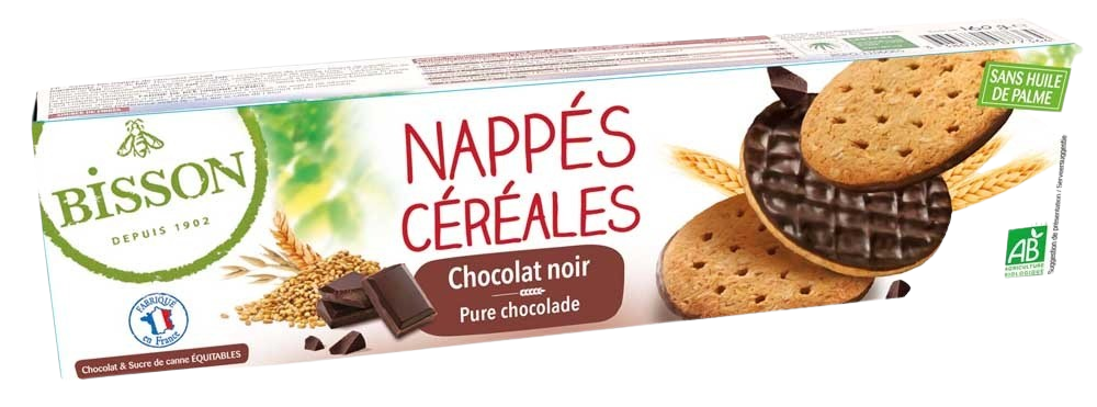 Bisson Pure chocolade frosted granenkoekjes bio 120.00 Gram