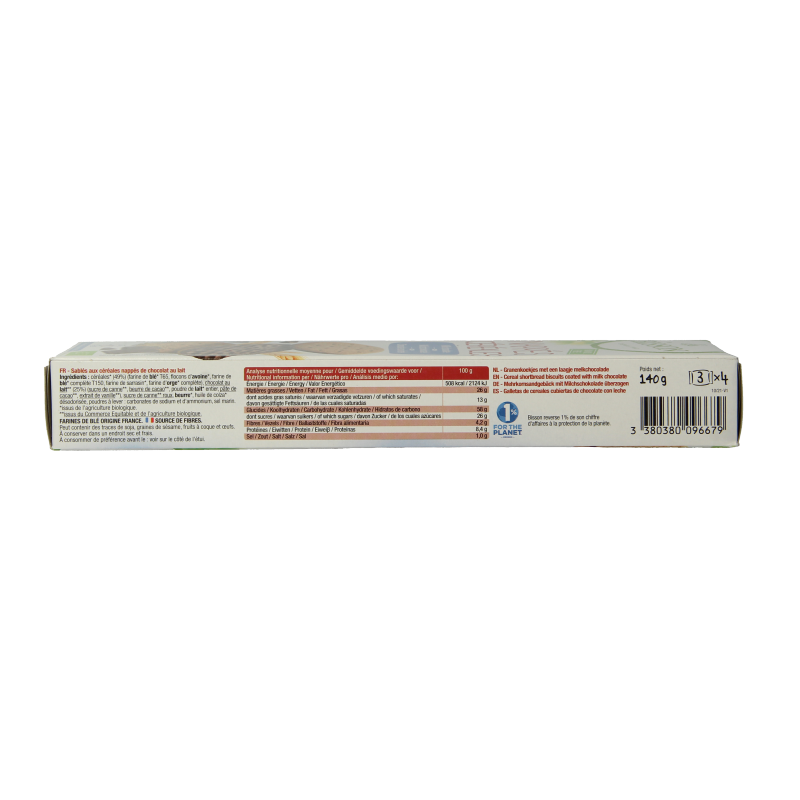 Bisson Melk chocolade frosted granenkoekjes bio 140 Gram