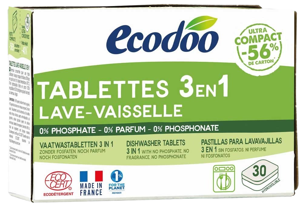 Ecodoo Vaatwastabletten 3-in-1 geconcentreerd eco 30.00 Stuks