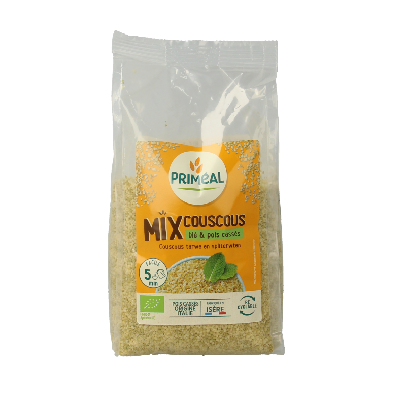 Primeal Couscous tarwe spliterwten bio 400 Gram
