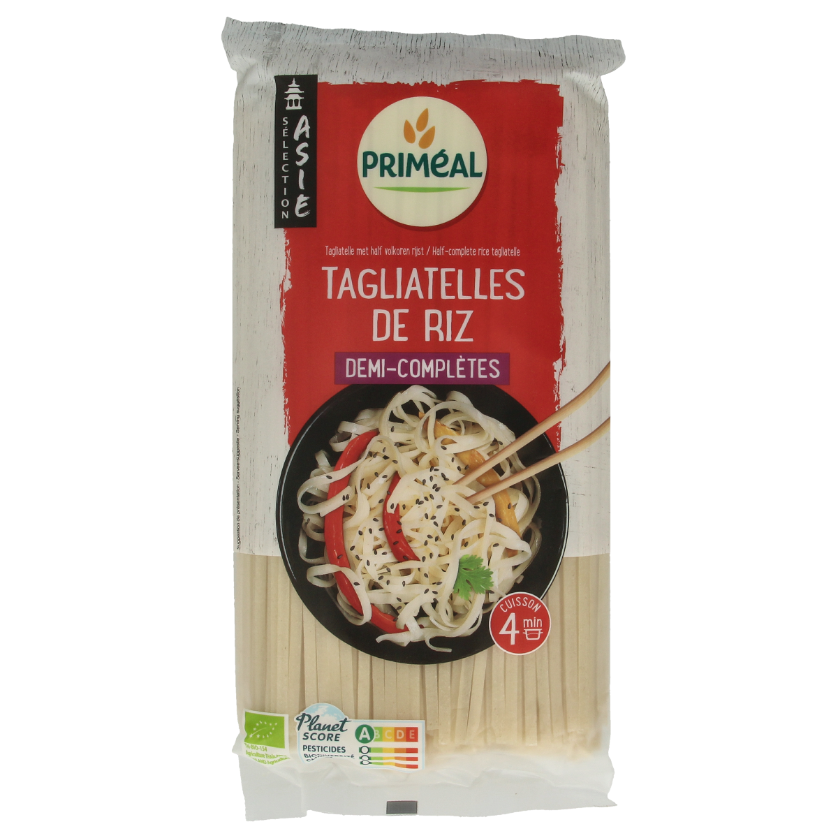 Primeal Rijstnoedels van halfvolkoren rijst bio 400.00 Gram