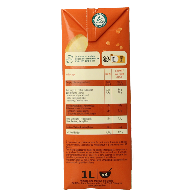 Primeal Groentecremesoep bio 1 Liter
