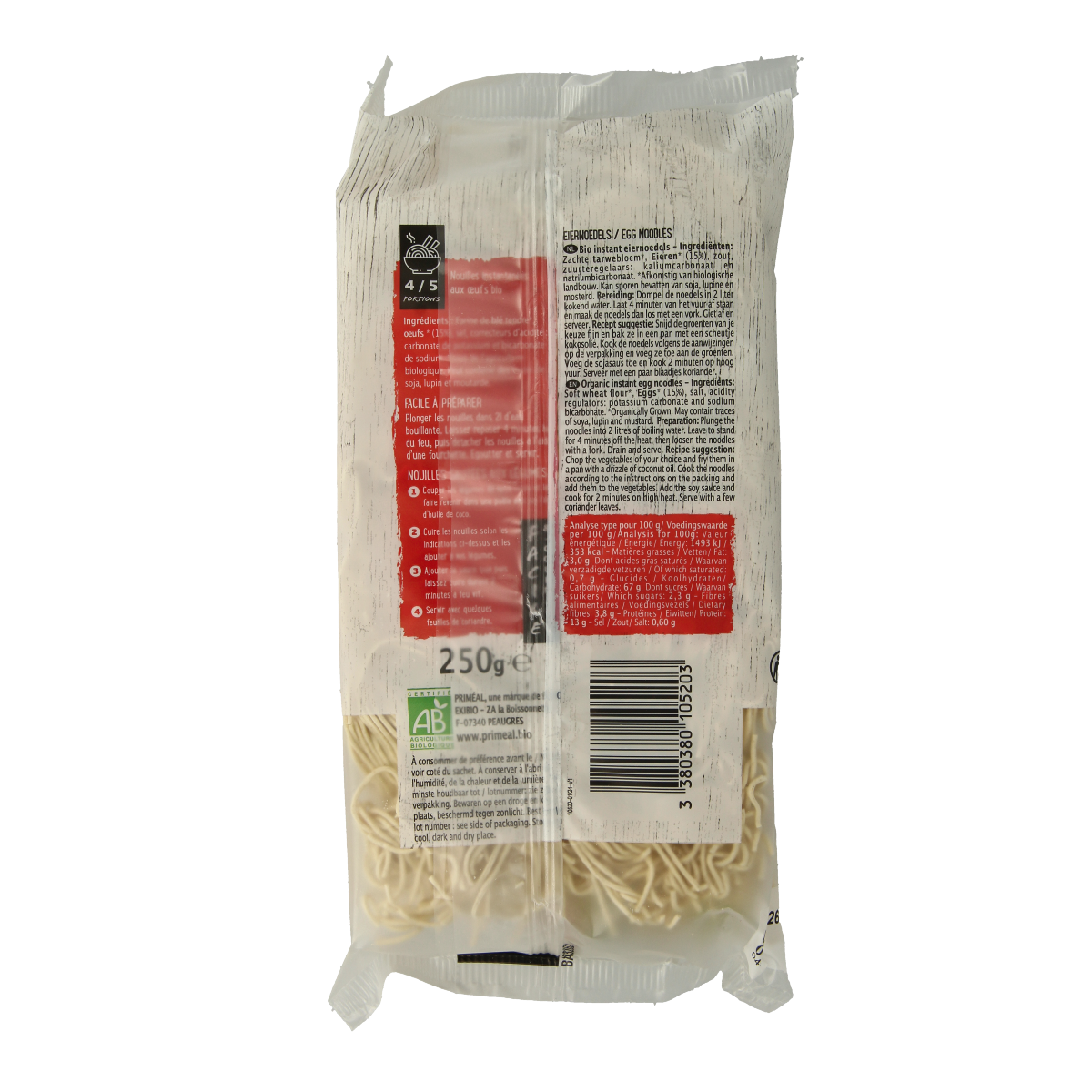 Primeal Eiernoedels bio 250.00 Gram