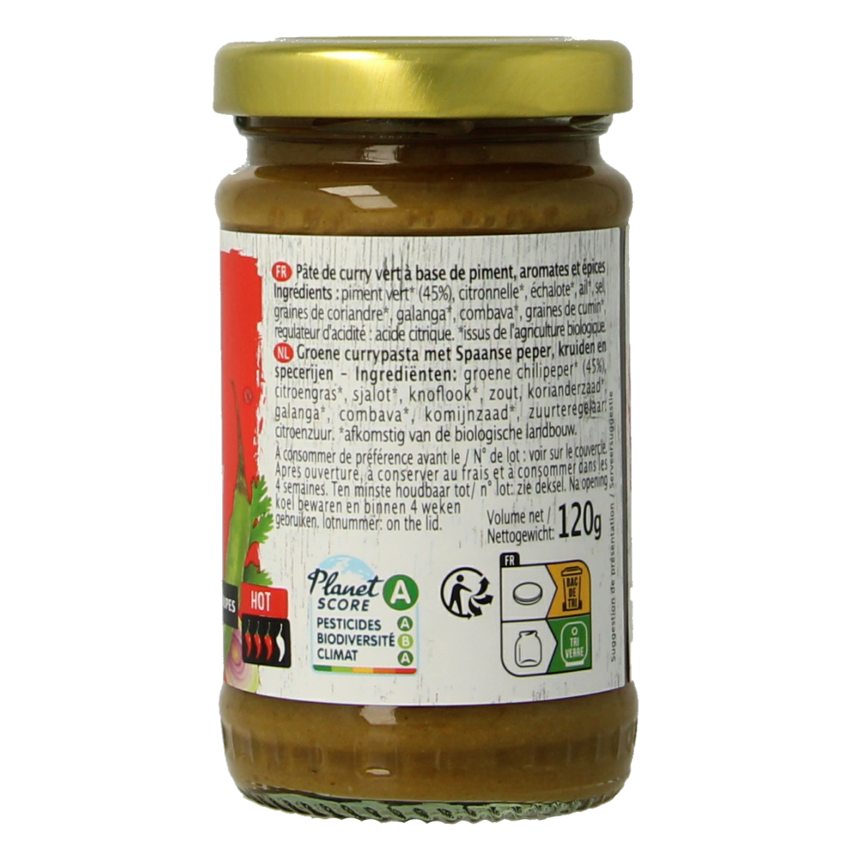 Primeal Groene curry pasta bio 120.00 Gram