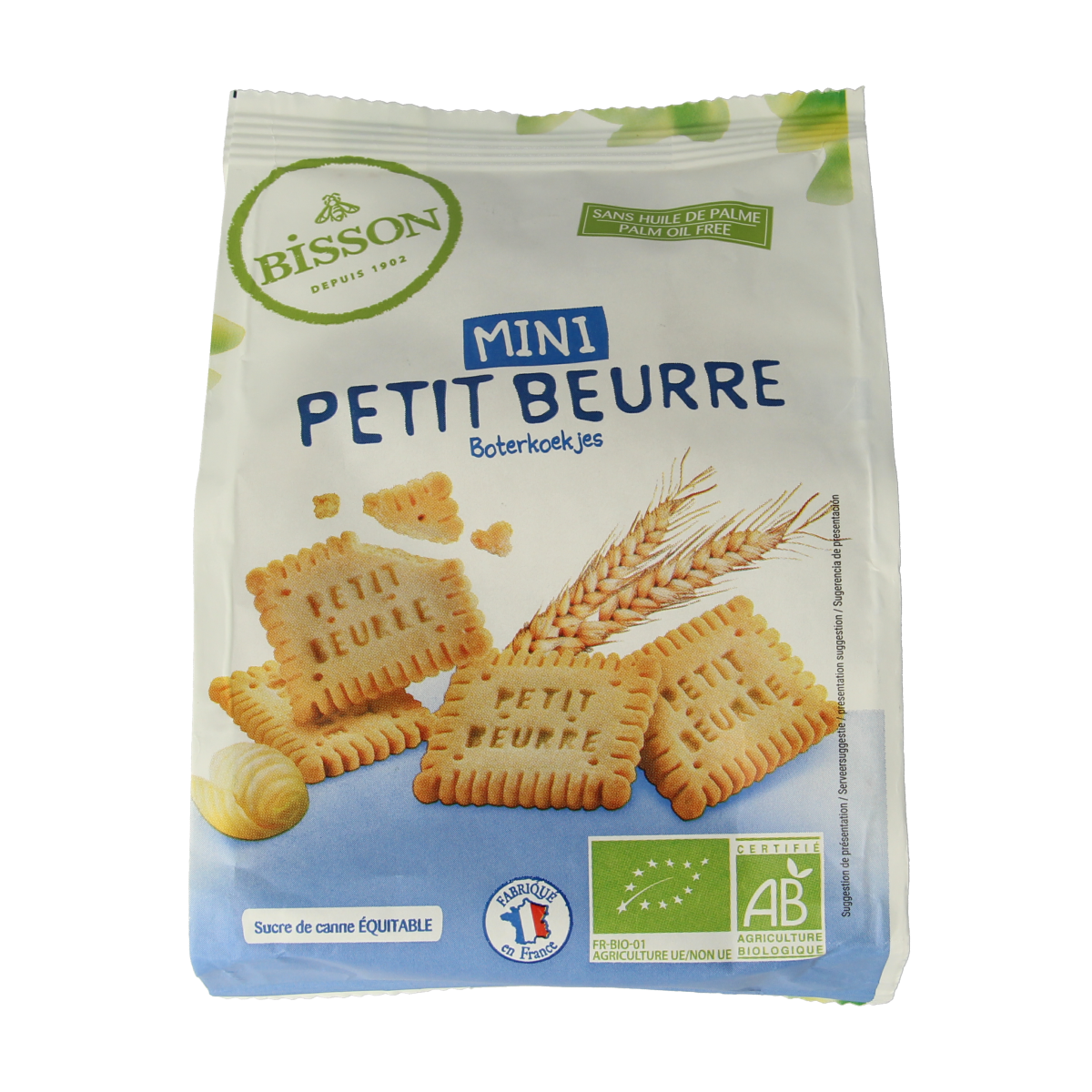 Bisson Mini petit beurre biscuitjes bio 125.00 Gram