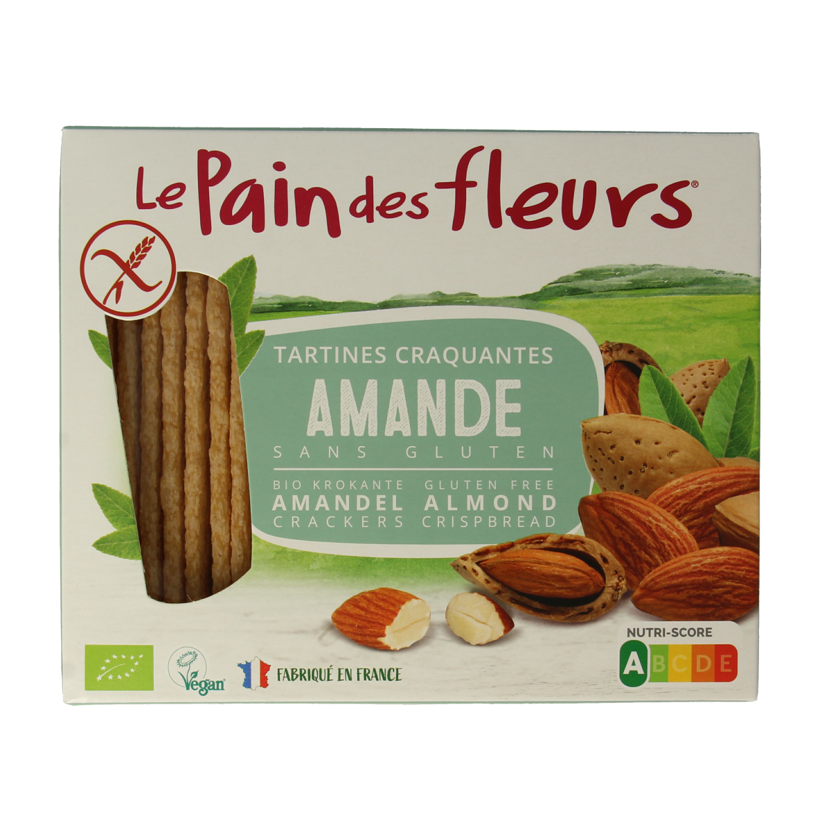 Pain Des Fleurs Krokante crackers amandel glutenvrij bio  150.00 Gram