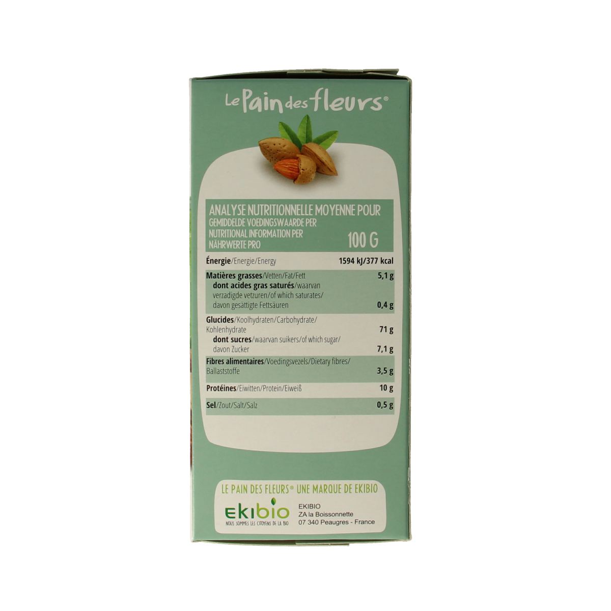 Pain Des Fleurs Krokante crackers amandel glutenvrij bio  150.00 Gram