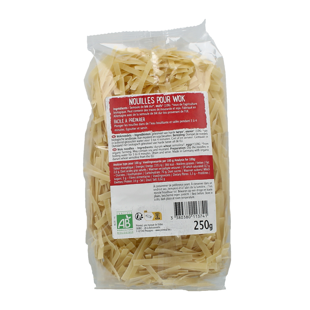 Primeal Wok noedels bio 250.00 Gram