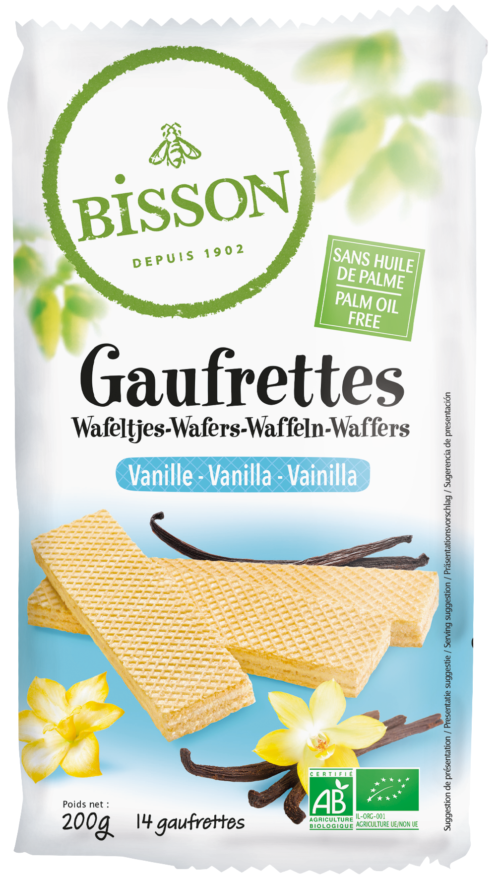 Bisson Vanille wafels bio 200.00 Gram