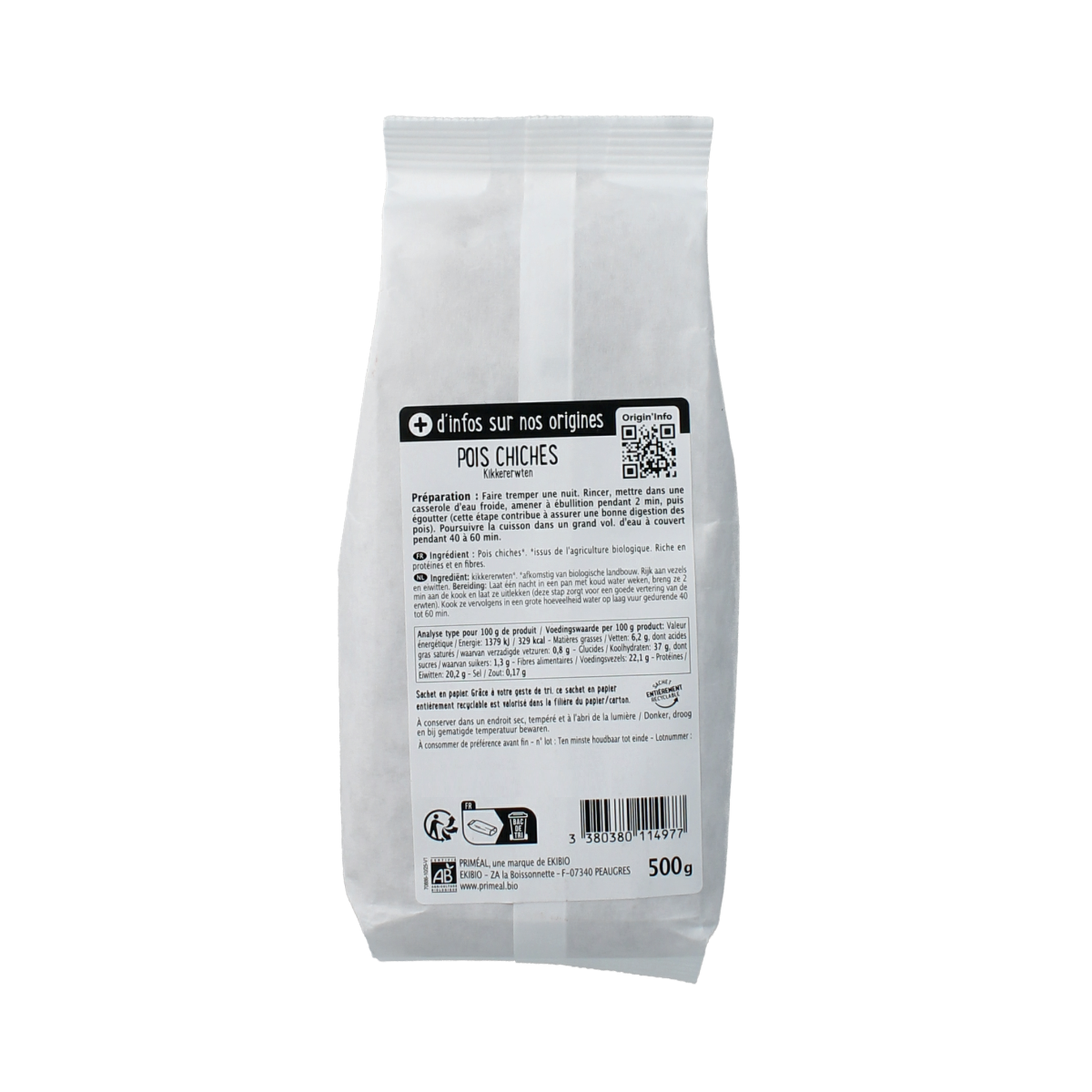 Primeal Kikkererwten bio 500.00 Gram