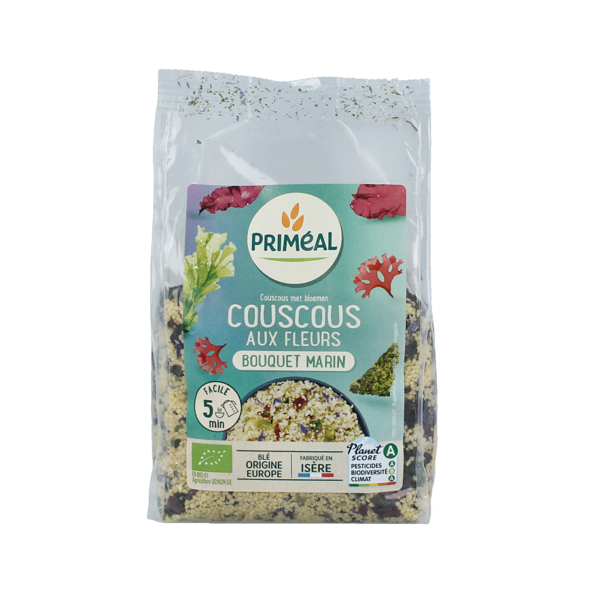 Primeal Couscous met blauwe bloemen bio 300.00 Gram