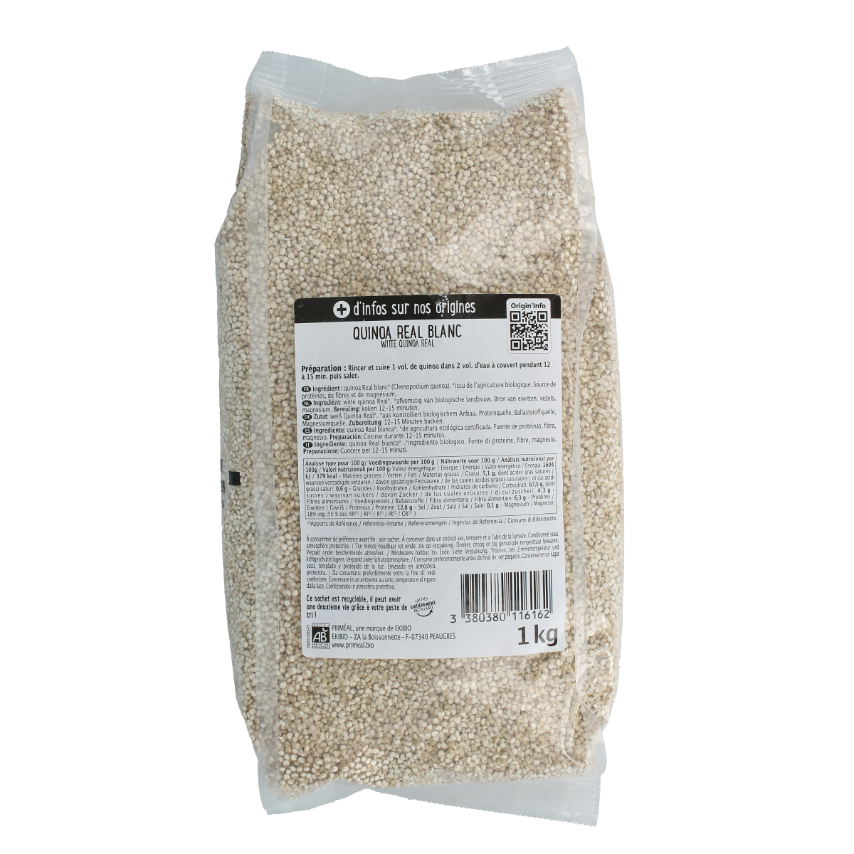 Primeal Witte quinoa bio 1000.00 Gram