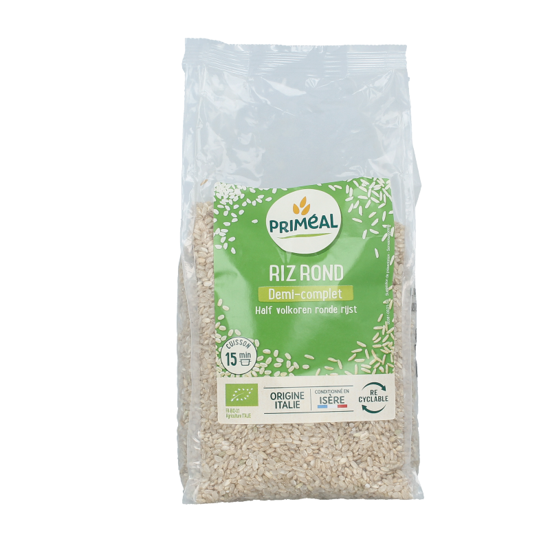 Primeal Halfvolkoren ronde rijst bio 1 Kilogram
