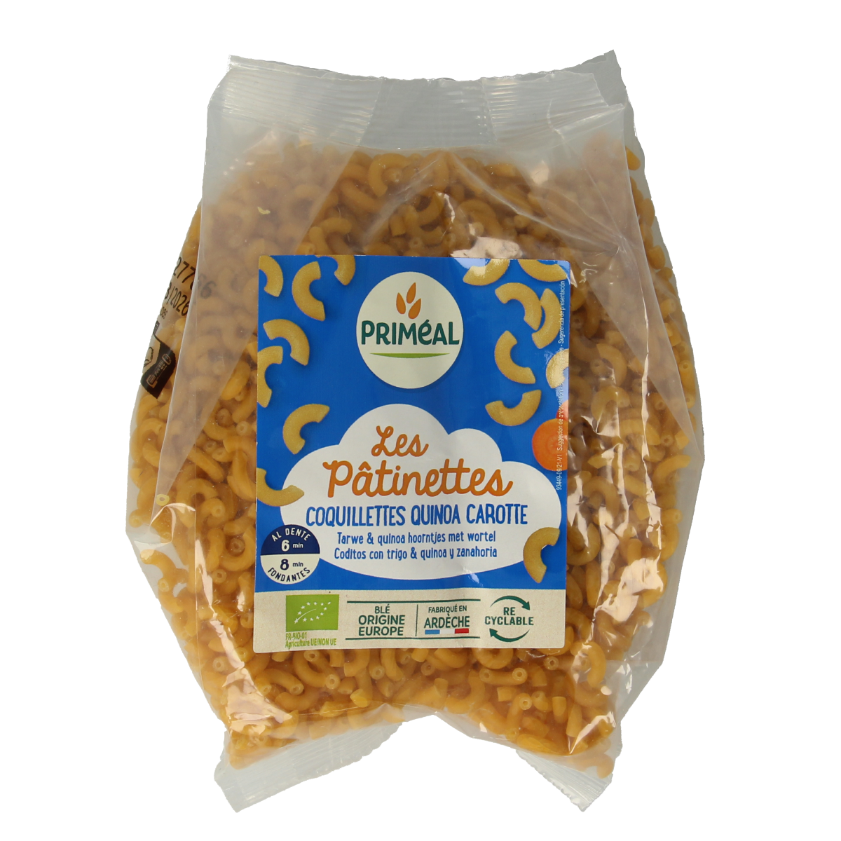 Primeal Hoorntjes tarwe quinoa wortel bio 250.00 Gram