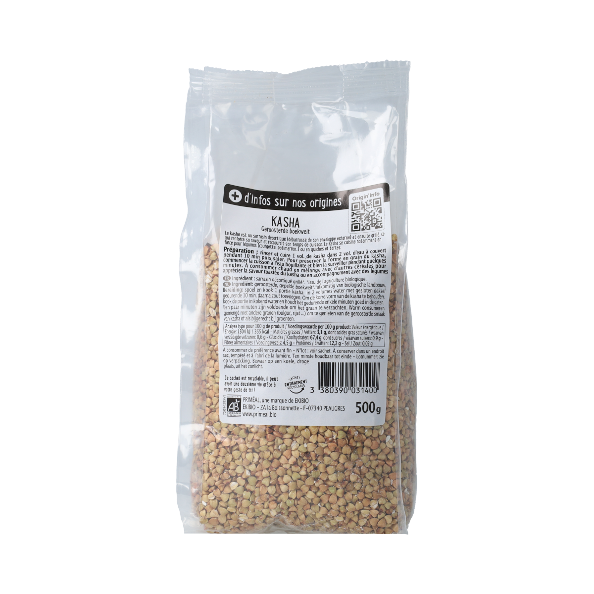 Primeal Boekweit geroosterd bio 500.00 Gram