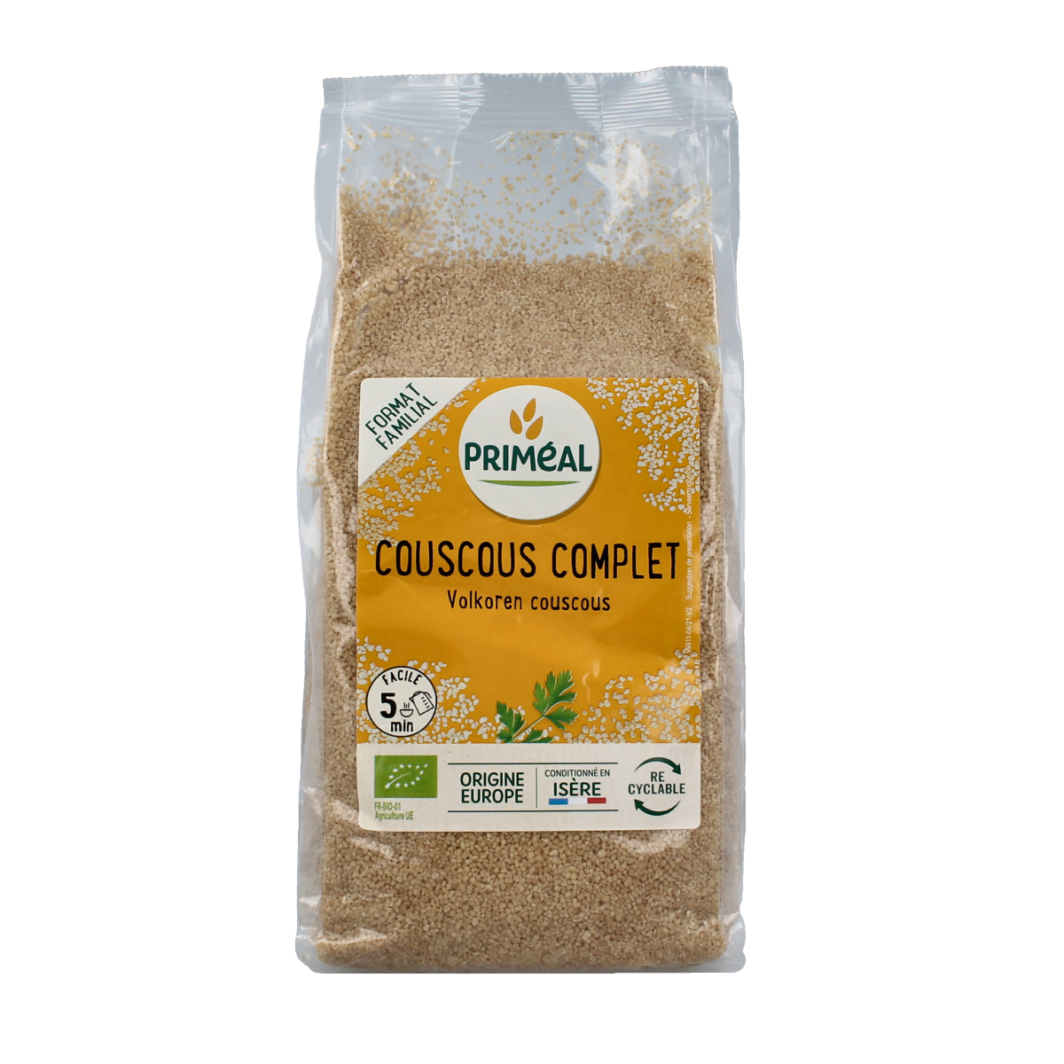Primeal Couscous volkoren bio 1.00 Kilogram