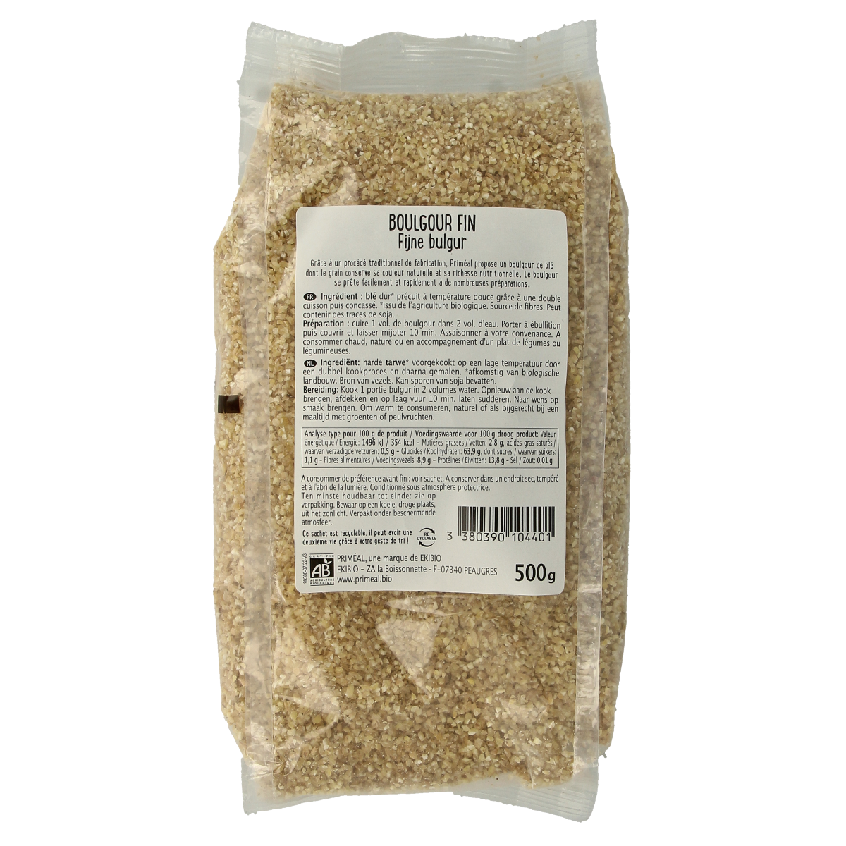 Primeal Bulgur fijn bio 500.00 Gram