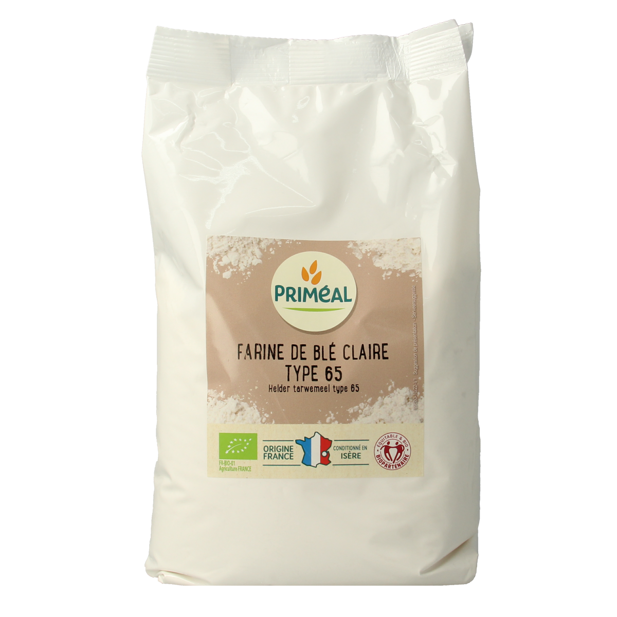 Primeal Tarwemeel helder borsa type 65 bio 1.00 Kilogram