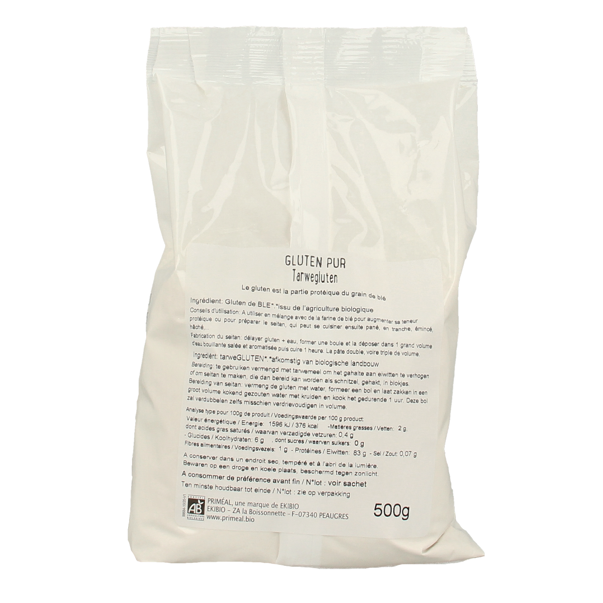Primeal Tarwegluten bio 500.00 Gram