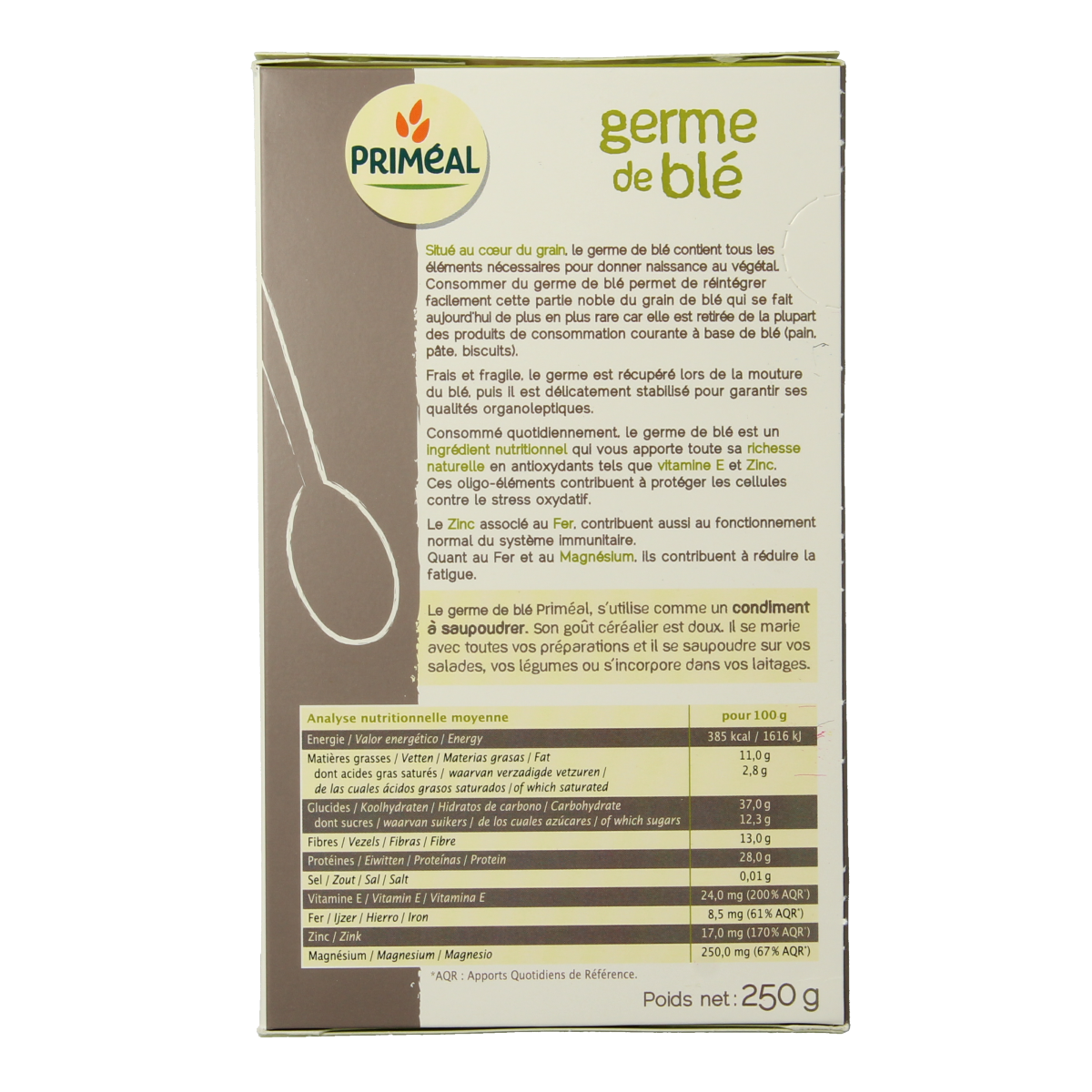 Primeal Tarwekiemen 250.00 Gram