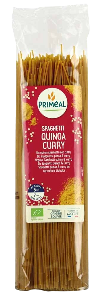 Primeal Organic spaghetti tarwe quinoa curry bio 500.00 Gram
