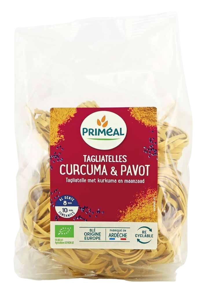 Primeal Tagliatelle kurkuma papaver bio 250.00 Gram