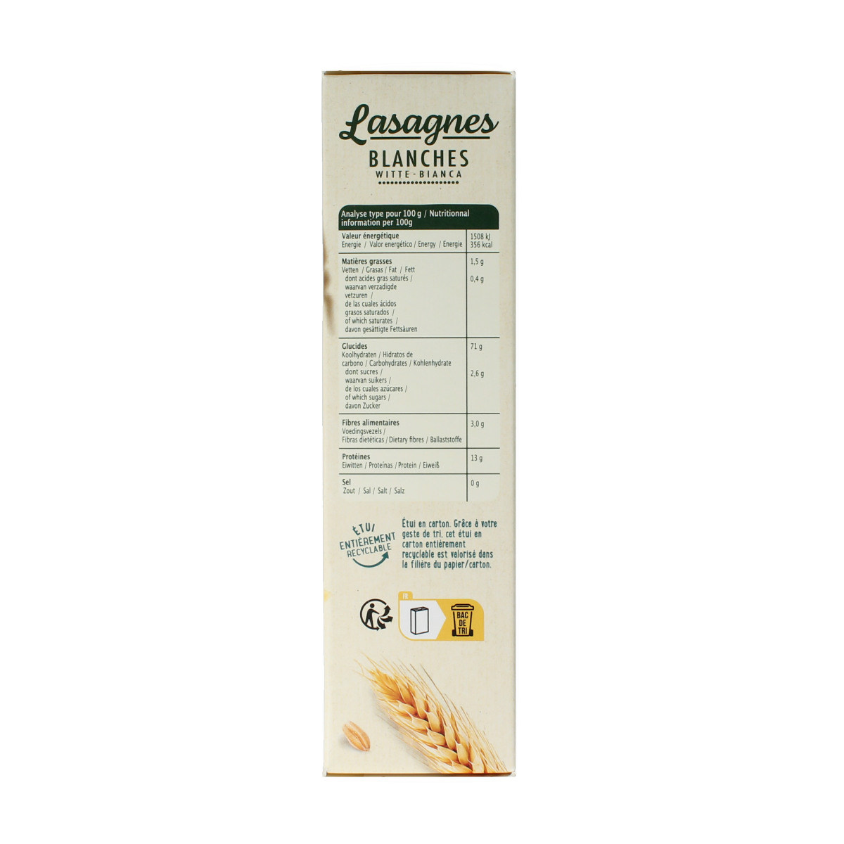 Primeal Witte lasagne bio 250.00 Gram