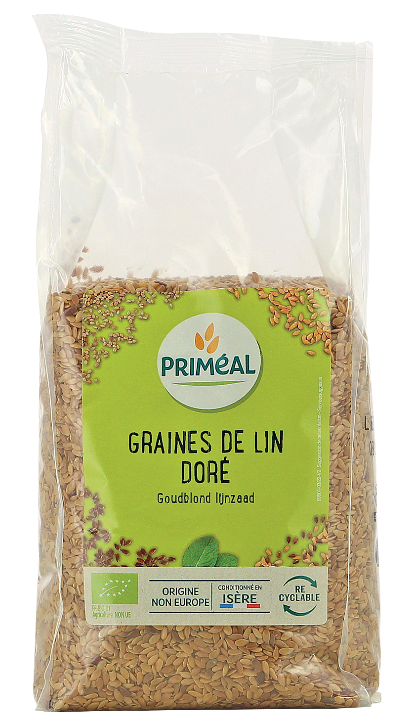Primeal Lijnzaad goudblond bio 250.00 Gram