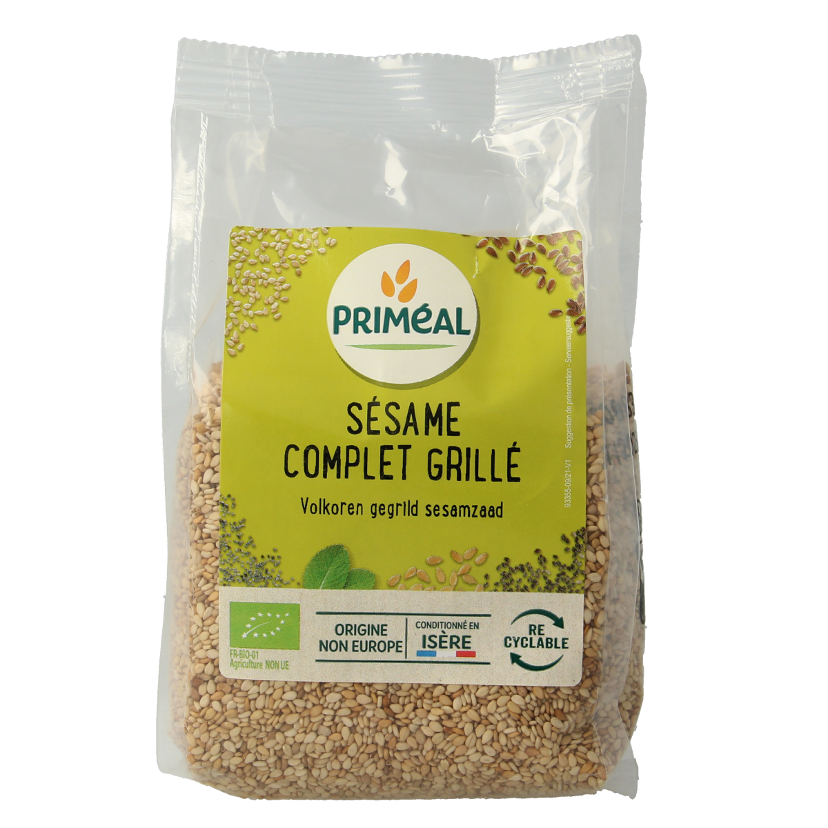 Primeal Volkoren gegrild sesamzaad bio 250.00 Gram