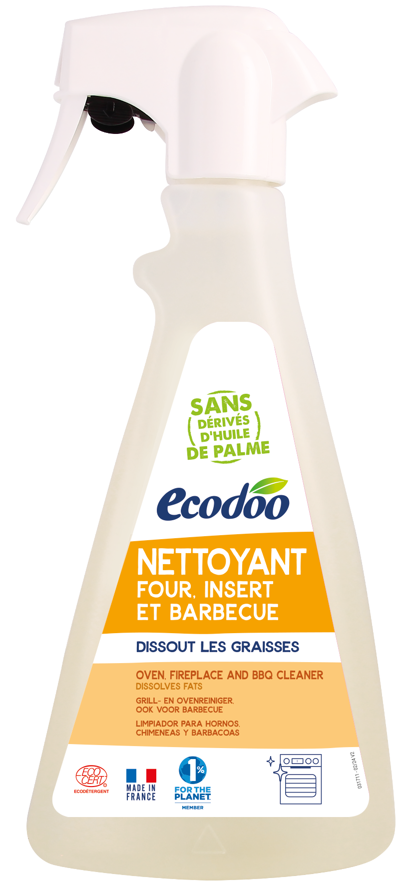 Ecodoo Oven haard en barbecue reiniger bio 500.00 Milliliter