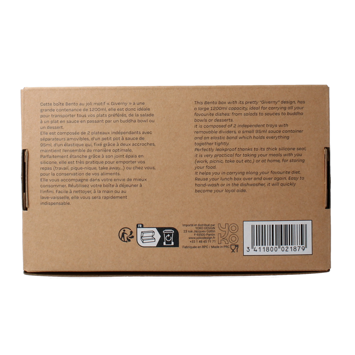 Yoko Lunchbox giverny 1200ml 1.00 Stuks